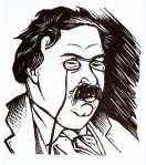 Magnífico huecograbado de E.C Ricart, realizado con ocasión de una de las estancias de GK en Cataluña. Recogido en 'Textos sobre G.K.Chesterton', Univ. Ramón Llull, 2005.